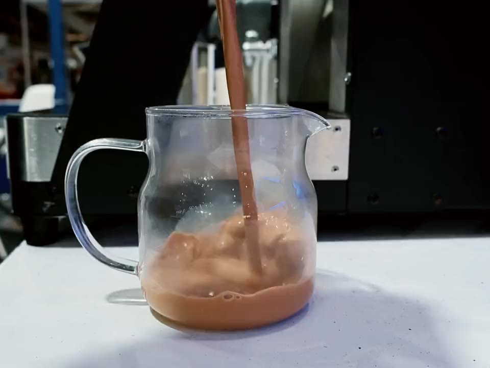 Fresh chai drawn from the BrewNex pot