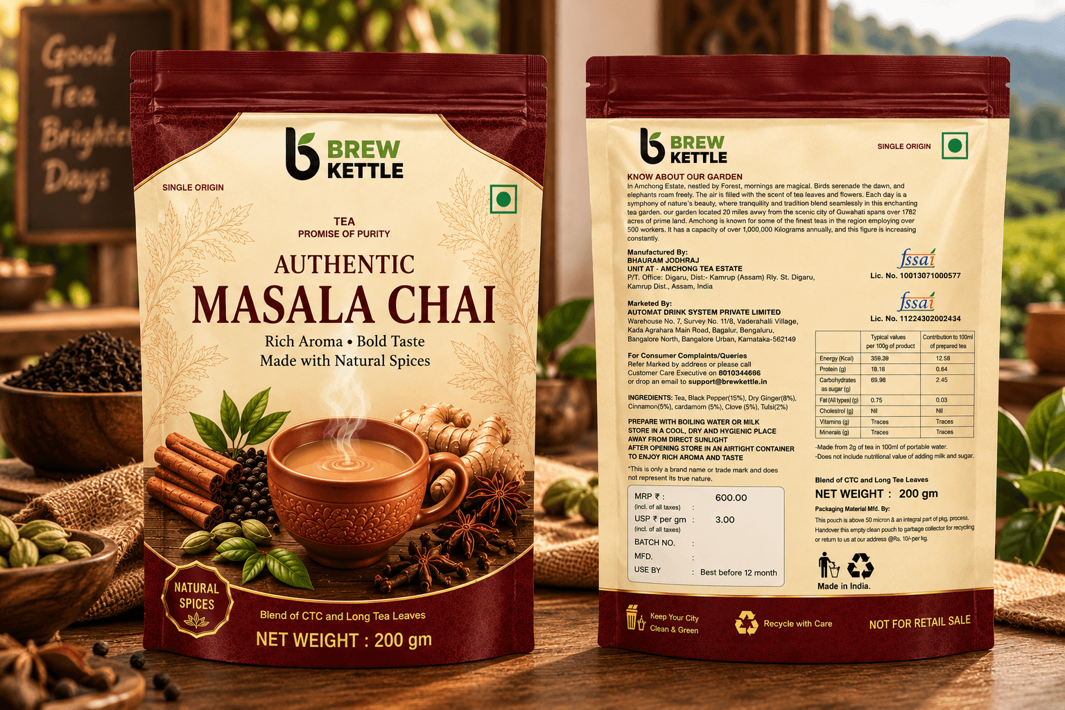 BrewKettle Masala Chai packet