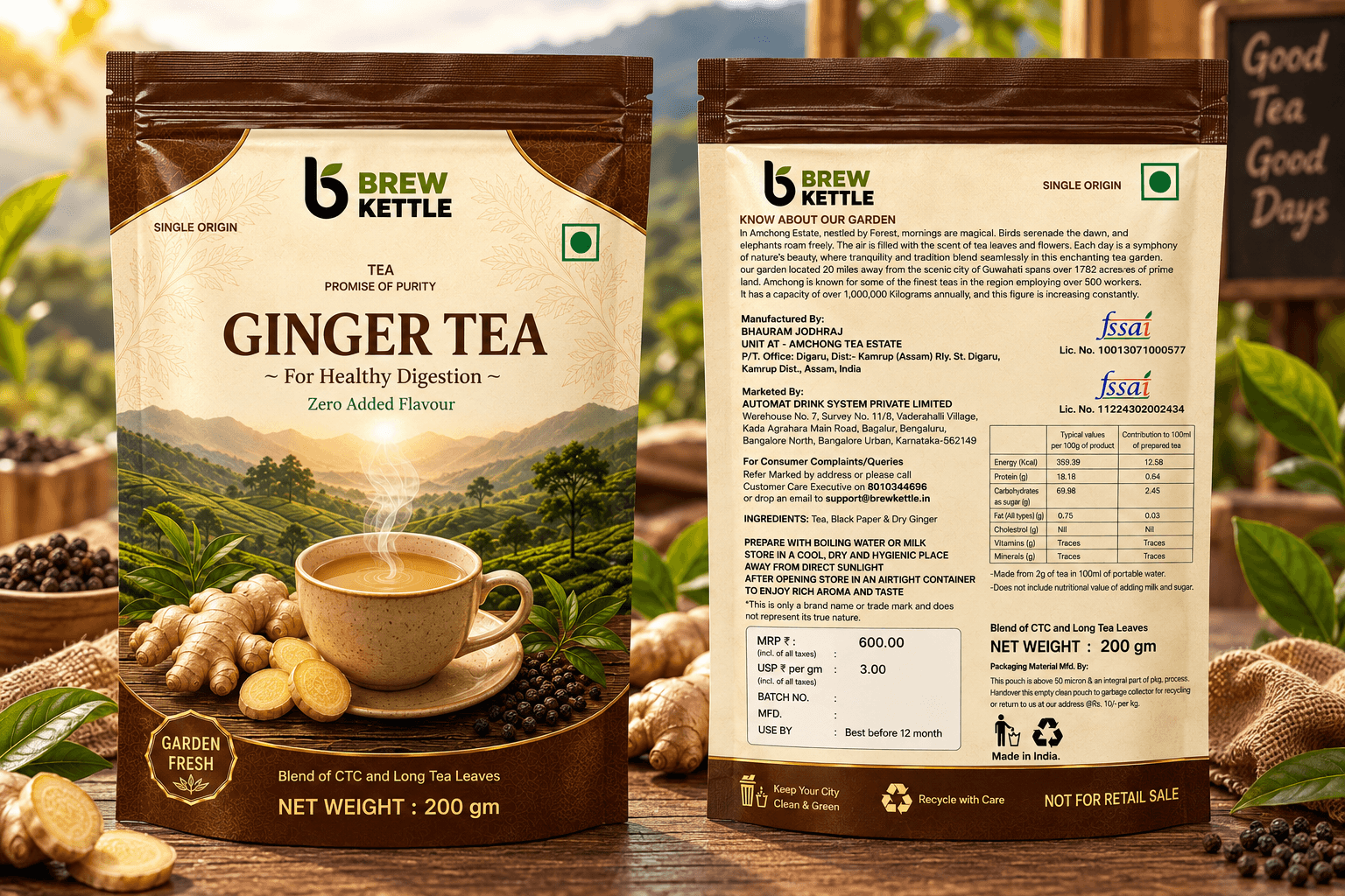BrewKettle Ginger Tea packet