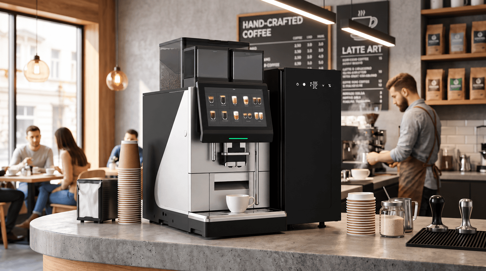 Automat AT38 on a café counter