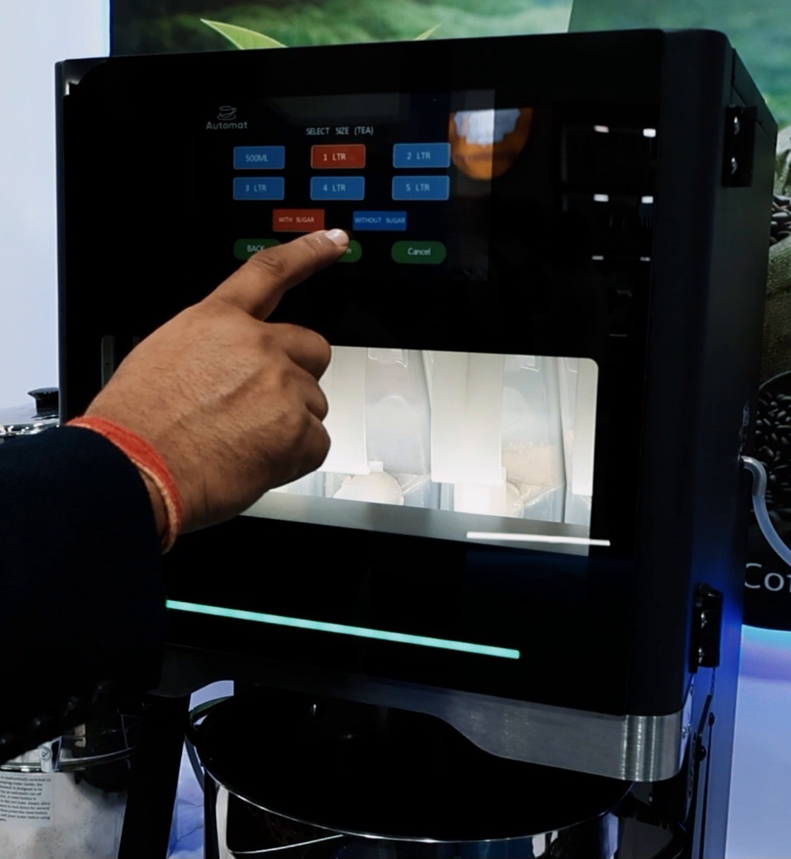 Batch selected on the BrewNex touchscreen